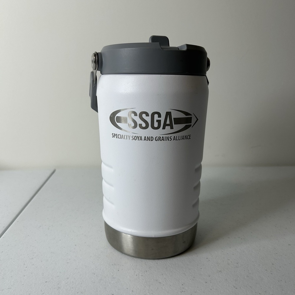 Stanley White and Gray Insulated Travel Tumbler